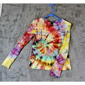 Madison Studio Women's Medium Tie Dye Cotton Spandex Long Sleeve Top